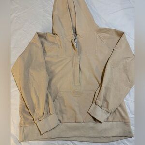 Women's Beige Half-Zip Sweatshirt